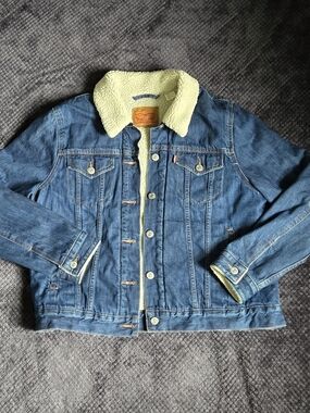 Levi’s Men’s XL Sherpa Lined Denim Trucker Jacket Type 3 Blue Jean Coat 19736-00